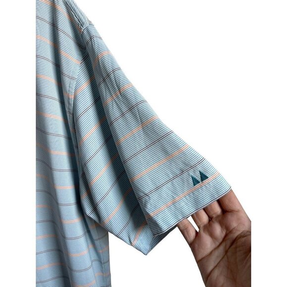 Greg Norman Play Dry Moisture Wicking Blue x Blue Striped Golf Polo Shirt Size X - Picture 4 of 6